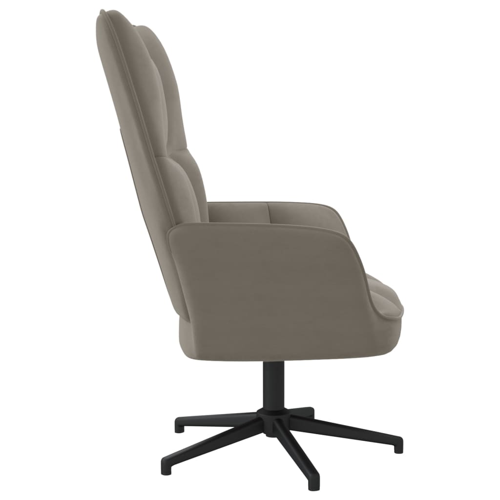 vidaXL Sillón de relax de terciopelo gris claro