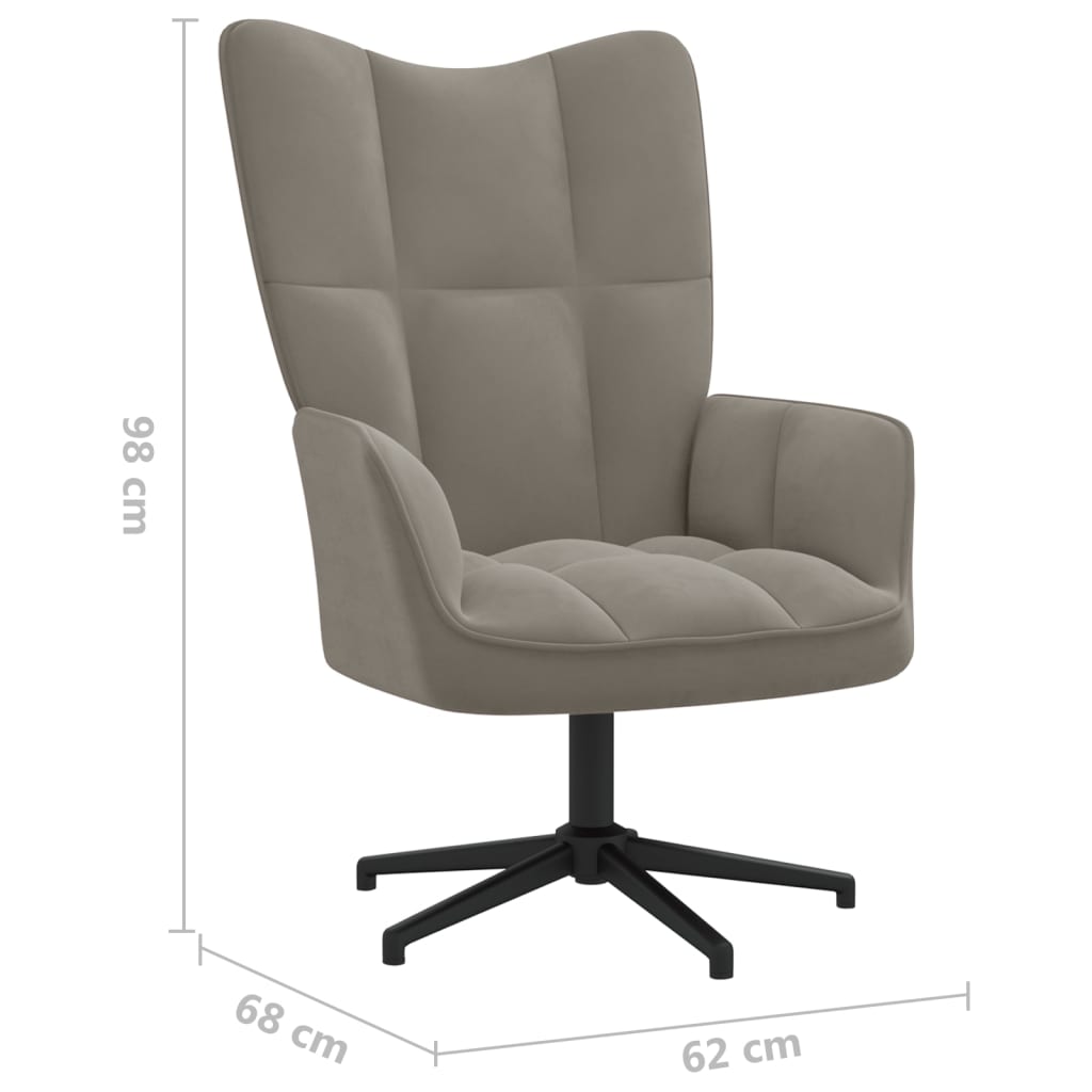 vidaXL Sillón de relax de terciopelo gris claro