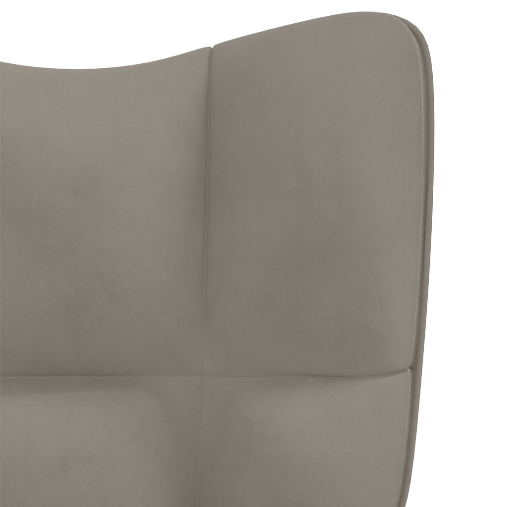 vidaXL Sillón de relax con taburete de terciopelo gris claro