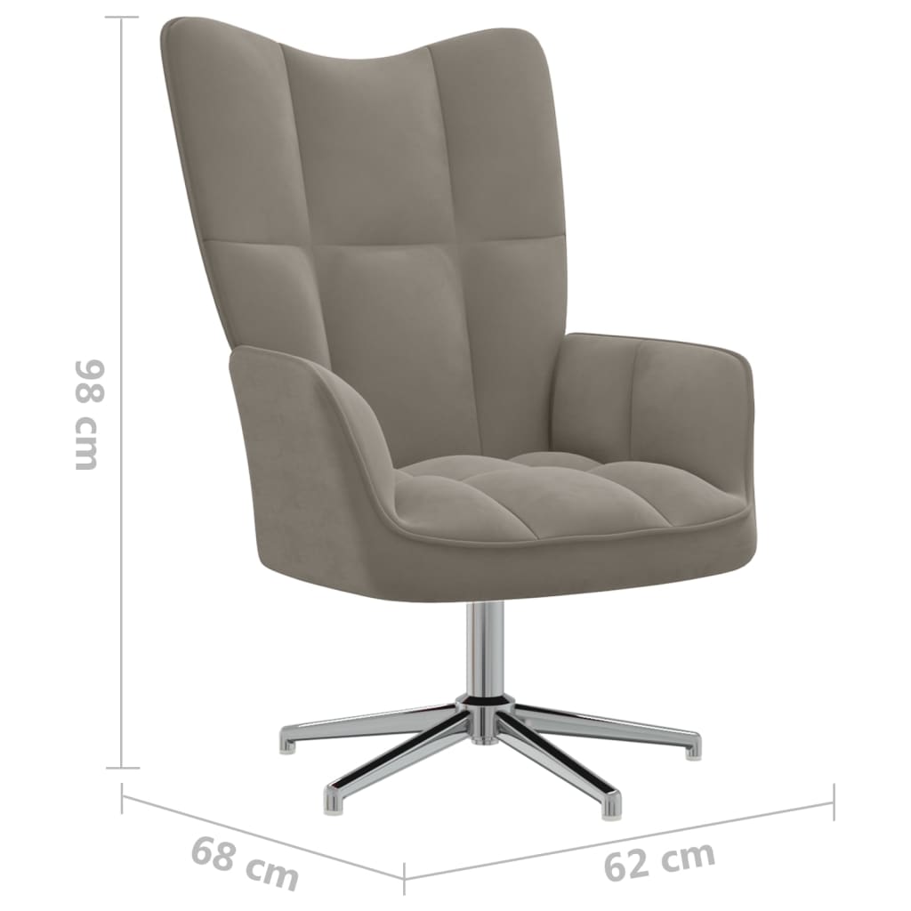 vidaXL Sillón de relax de terciopelo gris claro