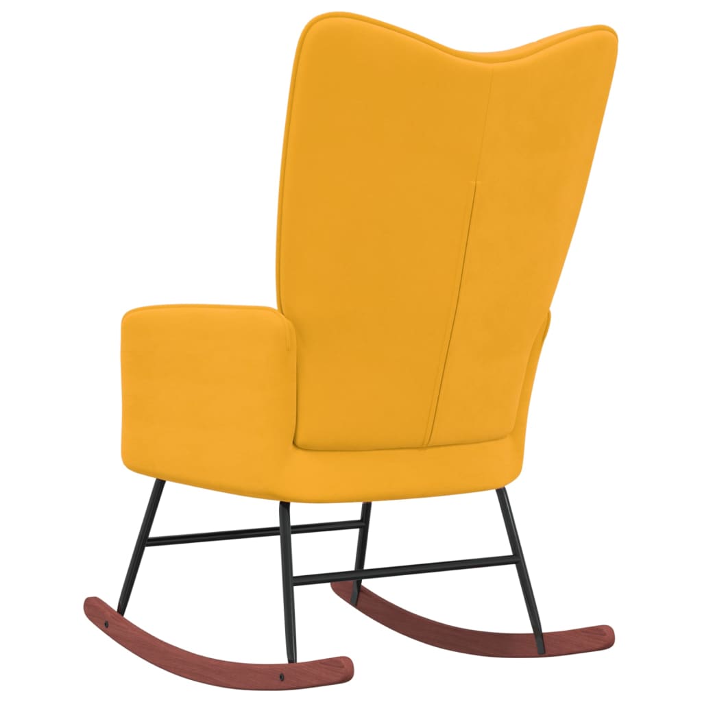 vidaXL Silla mecedora de terciopelo amarillo mostaza