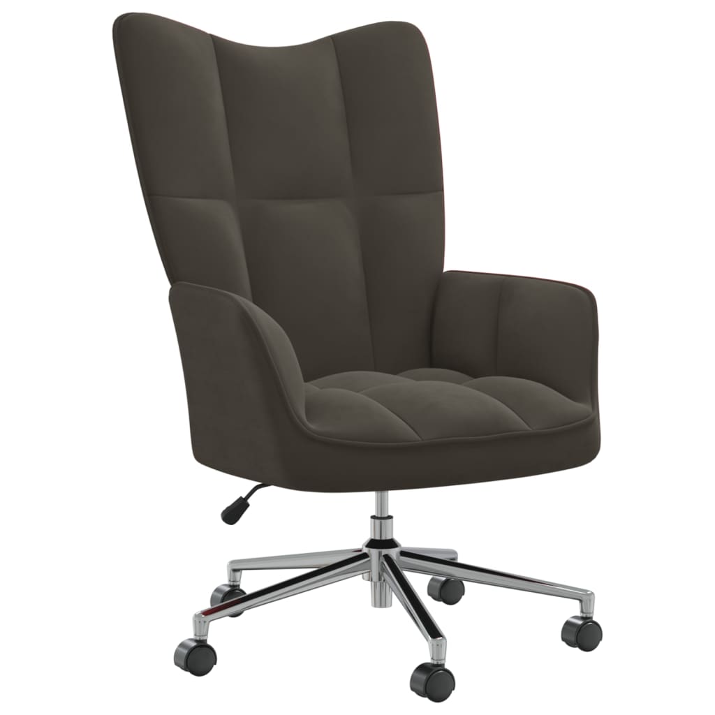 vidaXL Sillón de relax de terciopelo gris oscuro