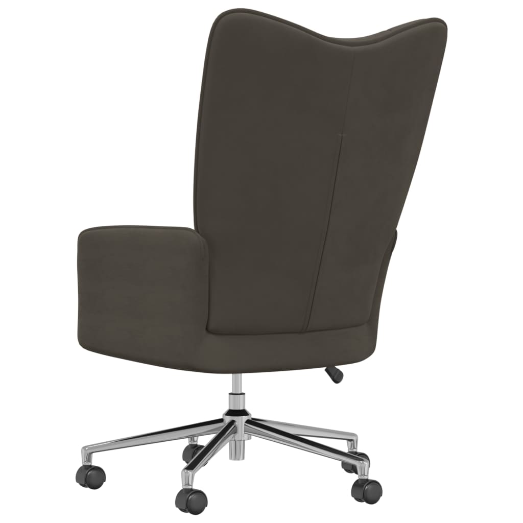 vidaXL Sillón de relax de terciopelo gris oscuro