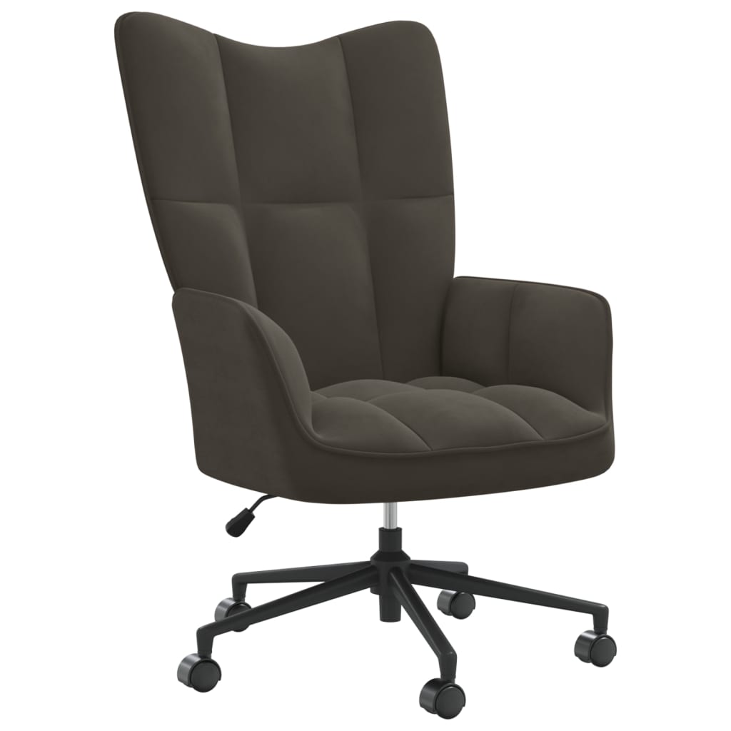 vidaXL Sillón de relax de terciopelo gris oscuro