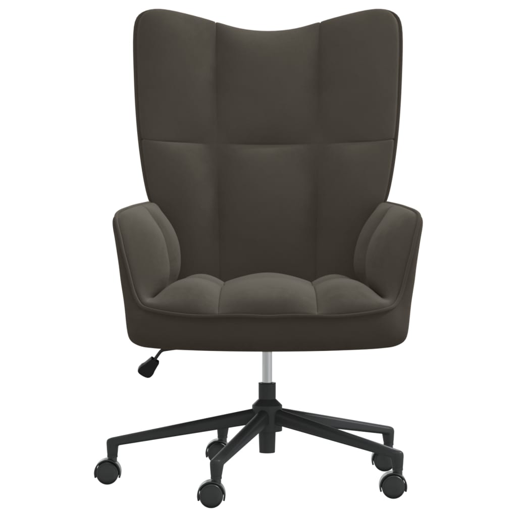 vidaXL Sillón de relax de terciopelo gris oscuro