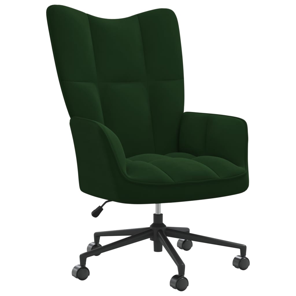 vidaXL Sillón de relax de terciopelo verde oscuro