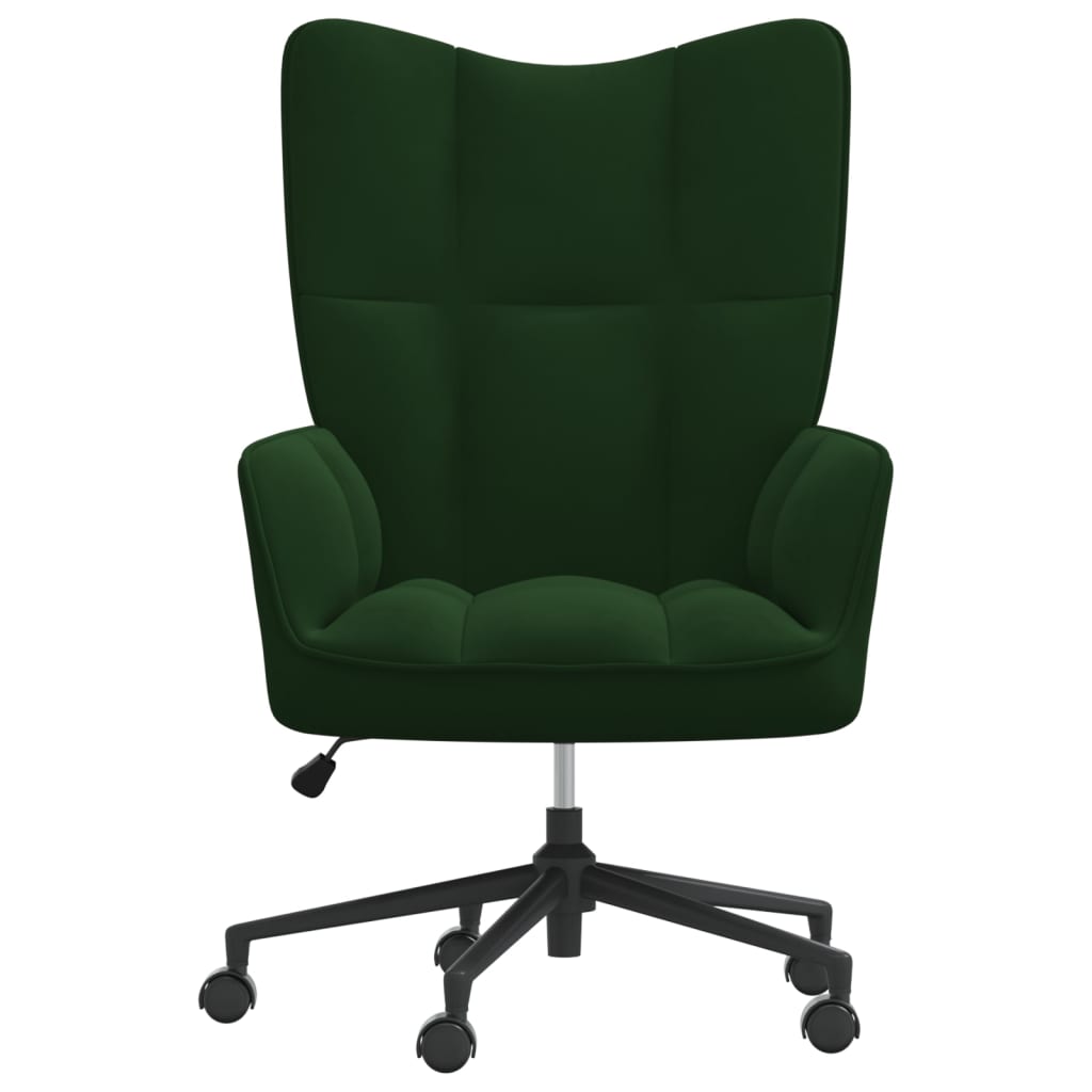 vidaXL Sillón de relax de terciopelo verde oscuro