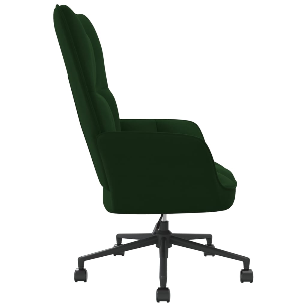 vidaXL Sillón de relax de terciopelo verde oscuro