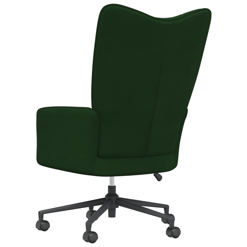 vidaXL Sillón de relax de terciopelo verde oscuro