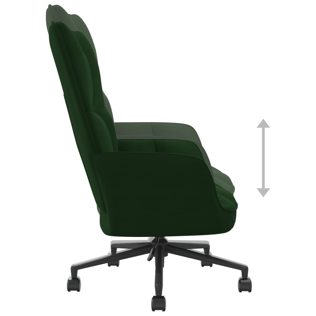 vidaXL Sillón de relax de terciopelo verde oscuro