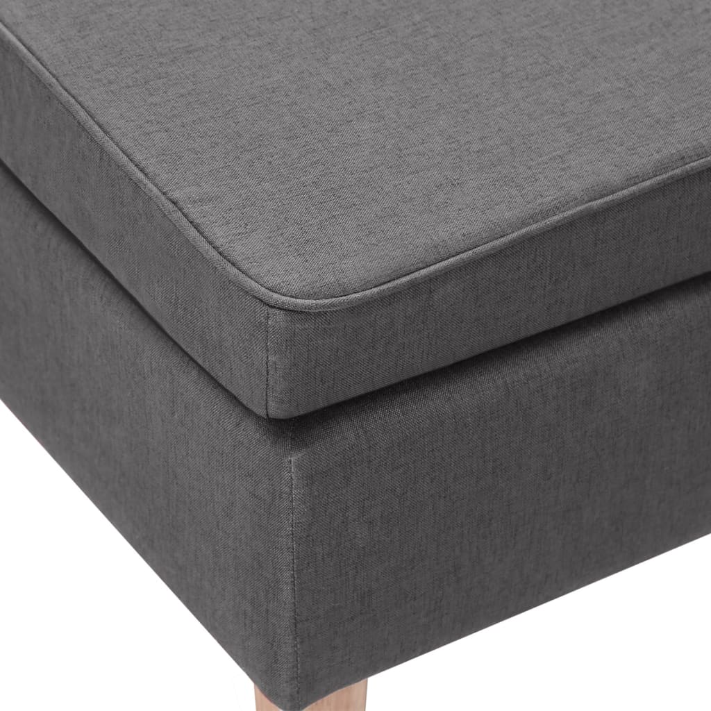 vidaXL Taburete con patas de madera tapizado tejido gris claro