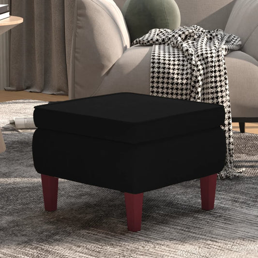 vidaXL Taburete con patas de madera terciopelo negro