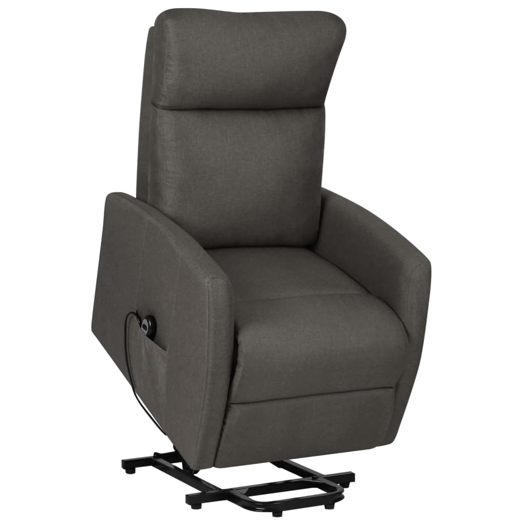 vidaXL Sillón elevable tela gris oscuro