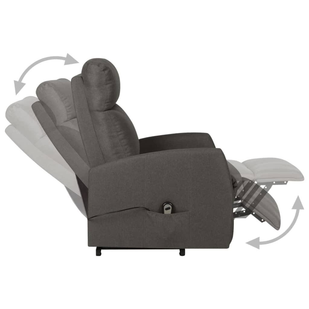 vidaXL Sillón elevable tela gris oscuro