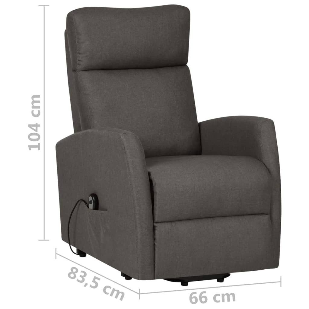 vidaXL Sillón elevable tela gris oscuro