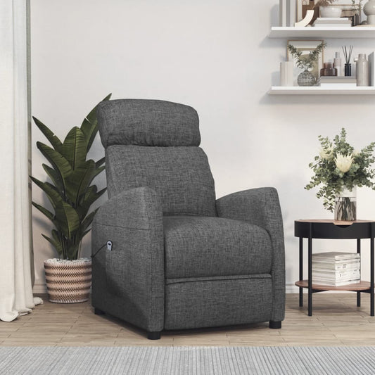 vidaXL Sillón elevable tela gris oscuro