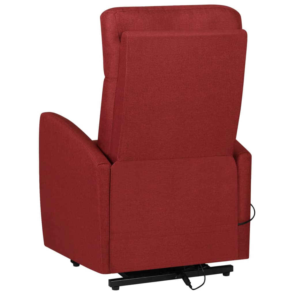 vidaXL Sillón elevable tela rojo tinto