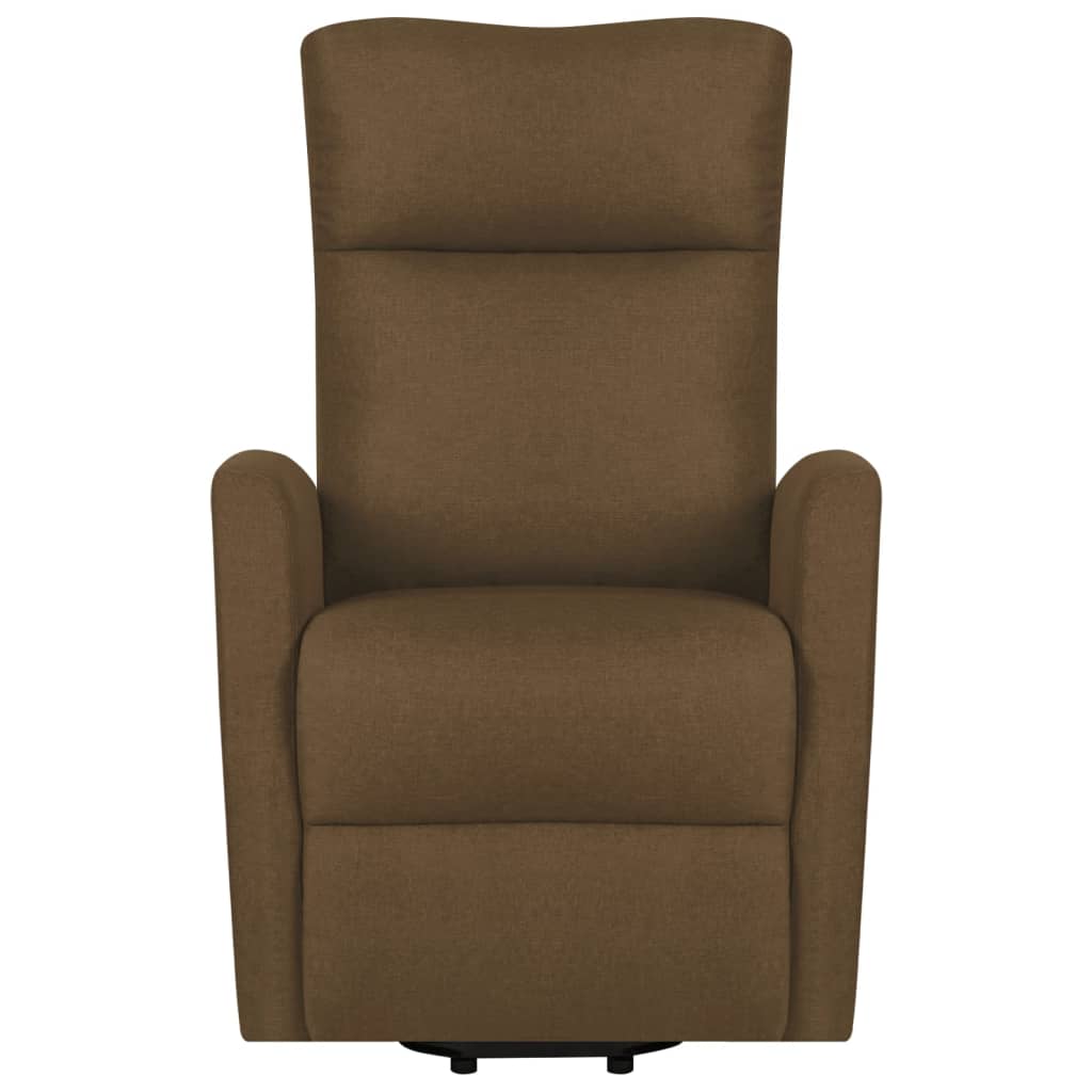 vidaXL Sillón elevable tela marrón oscuro