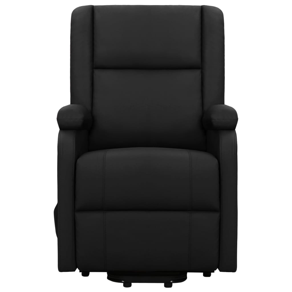 vidaXL Sillón de masaje elevable cuero sintético negro