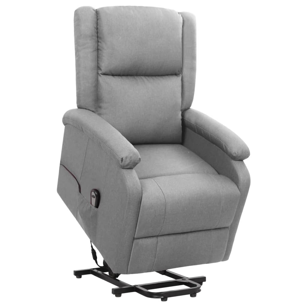 vidaXL Sillón elevable tela gris claro