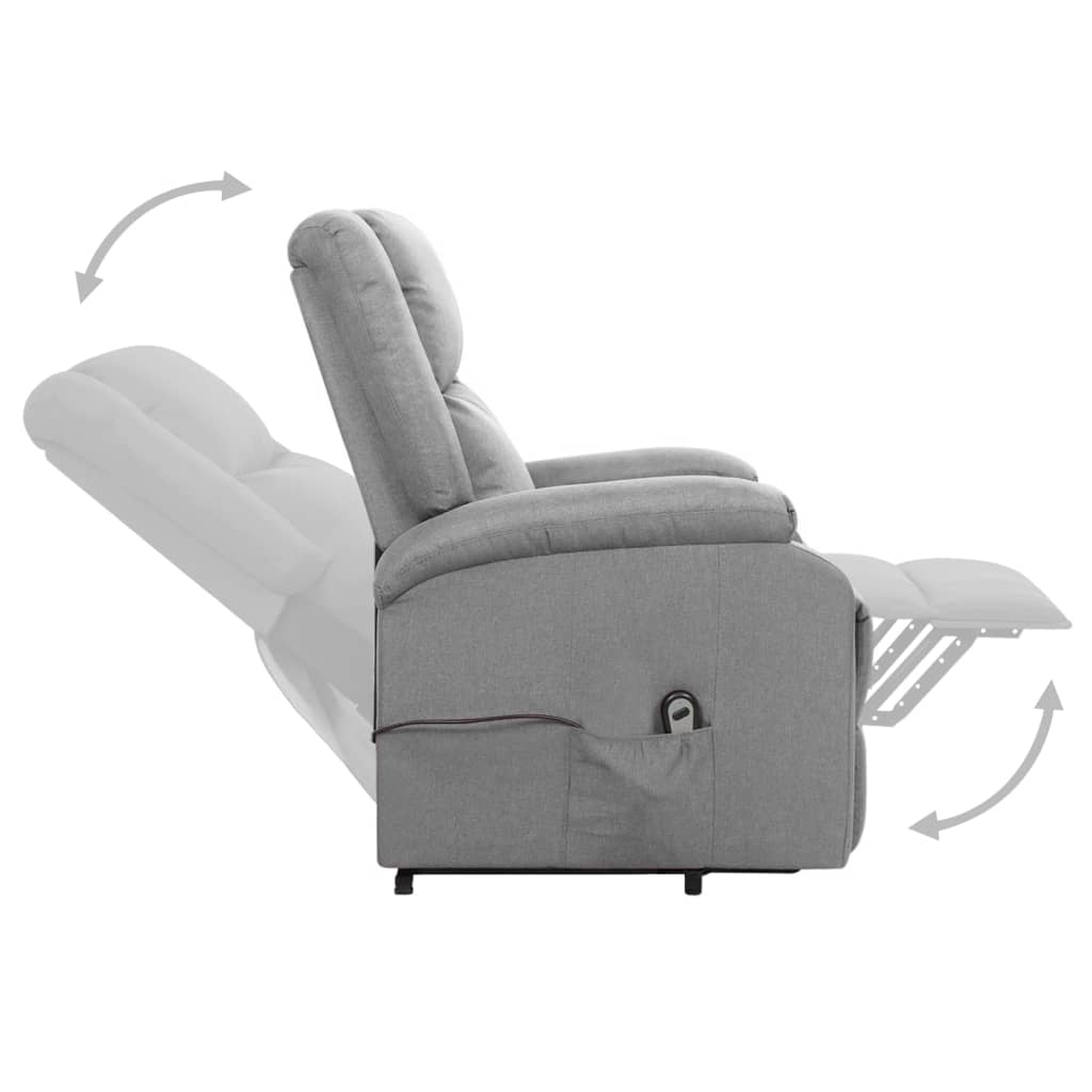 vidaXL Sillón elevable tela gris claro