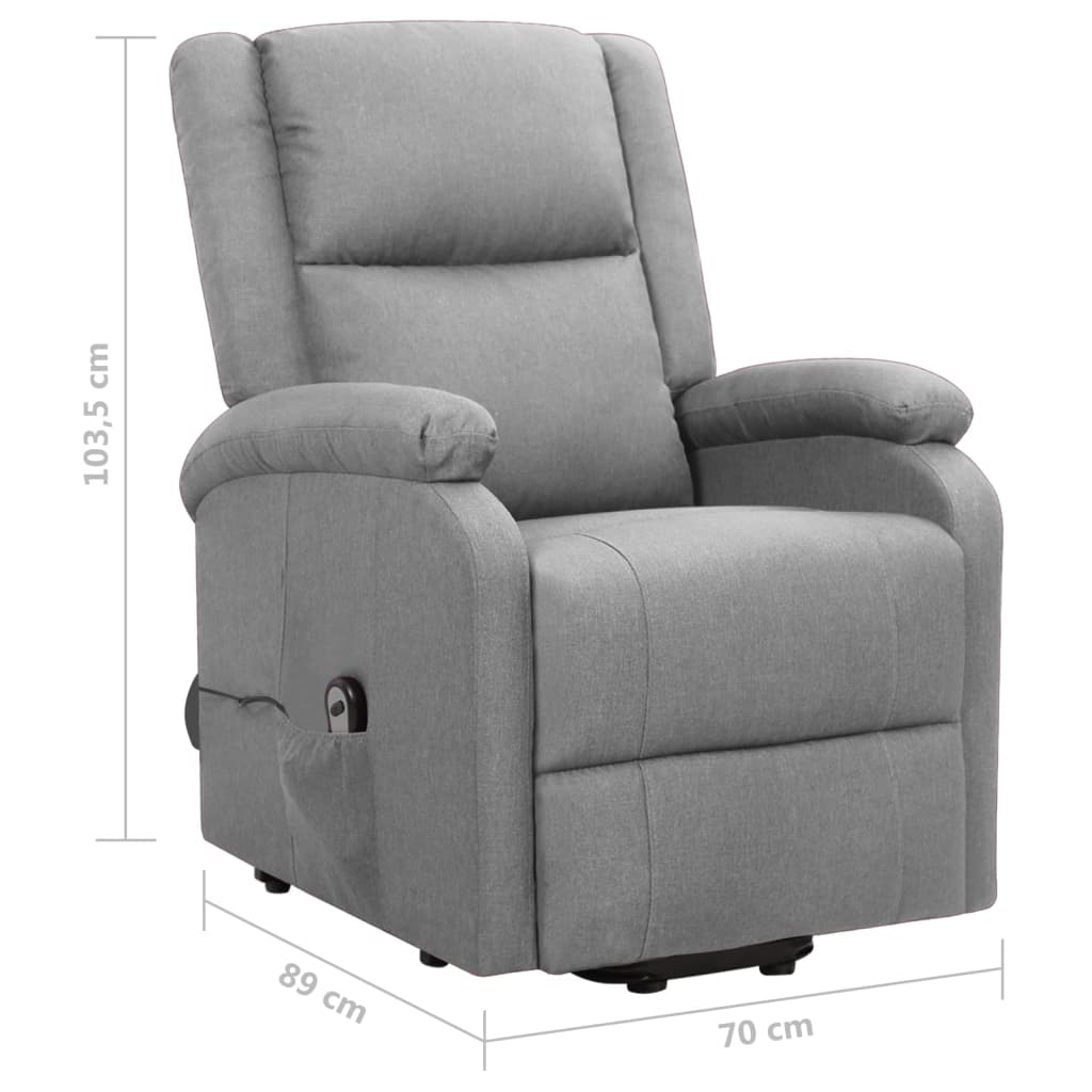 vidaXL Sillón elevable tela gris claro