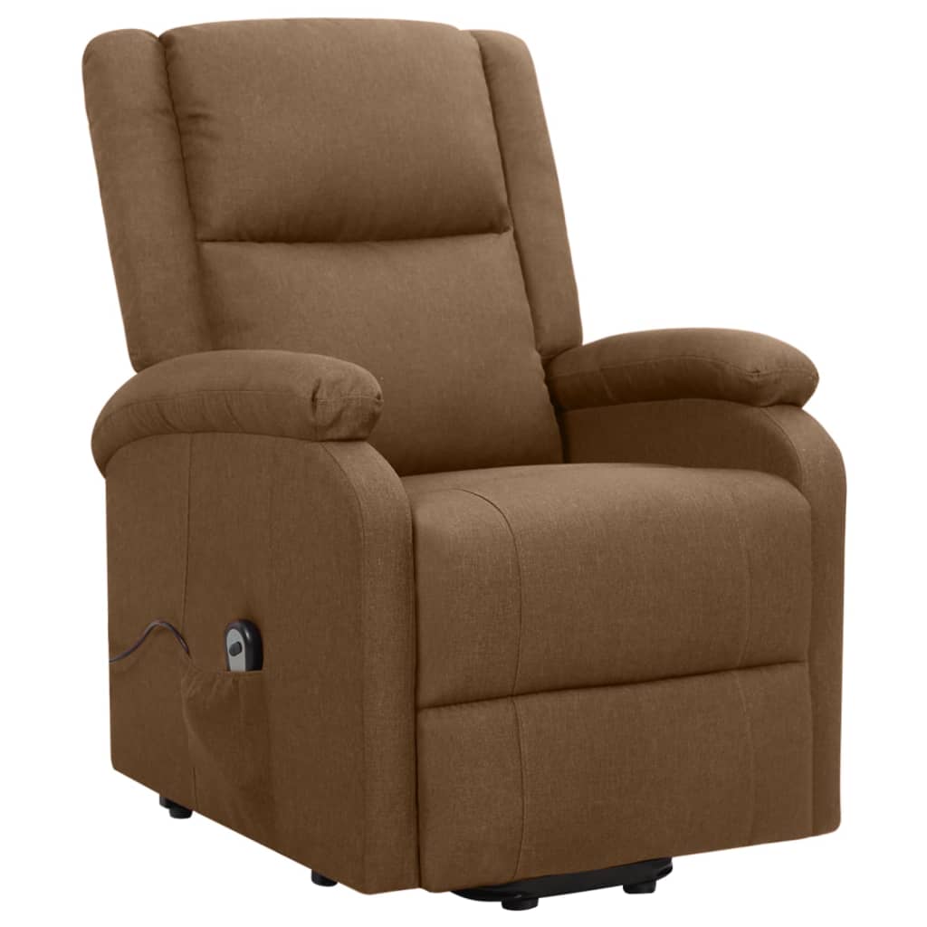 vidaXL Sillón elevable tela marrón