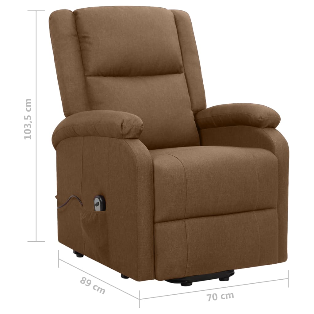 vidaXL Sillón elevable tela marrón