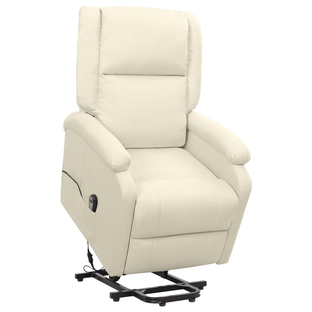 vidaXL Sillón elevable tela crema