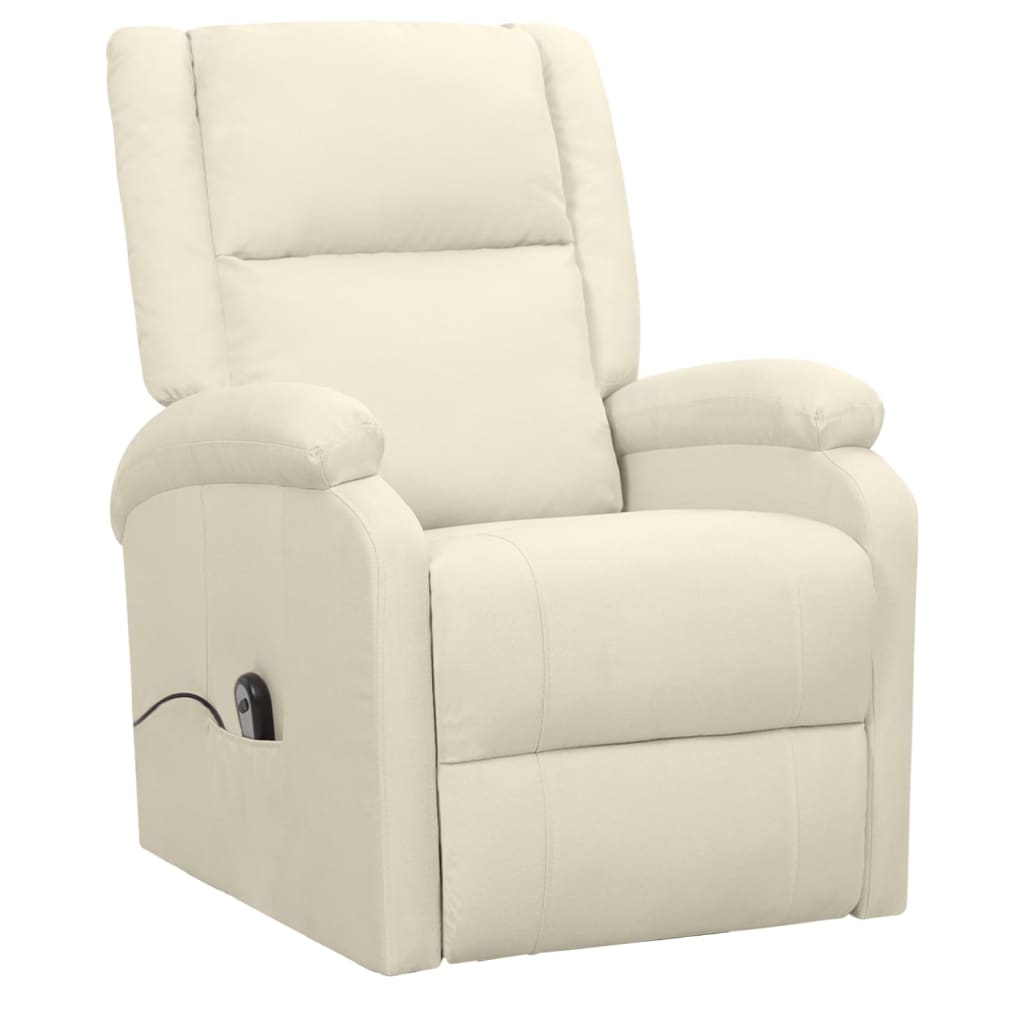 vidaXL Sillón elevable tela crema