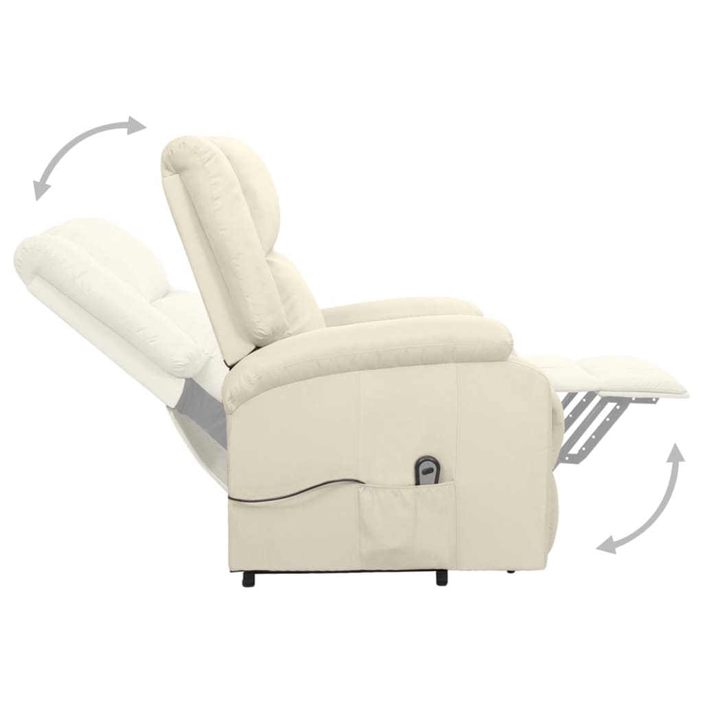 vidaXL Sillón elevable tela crema