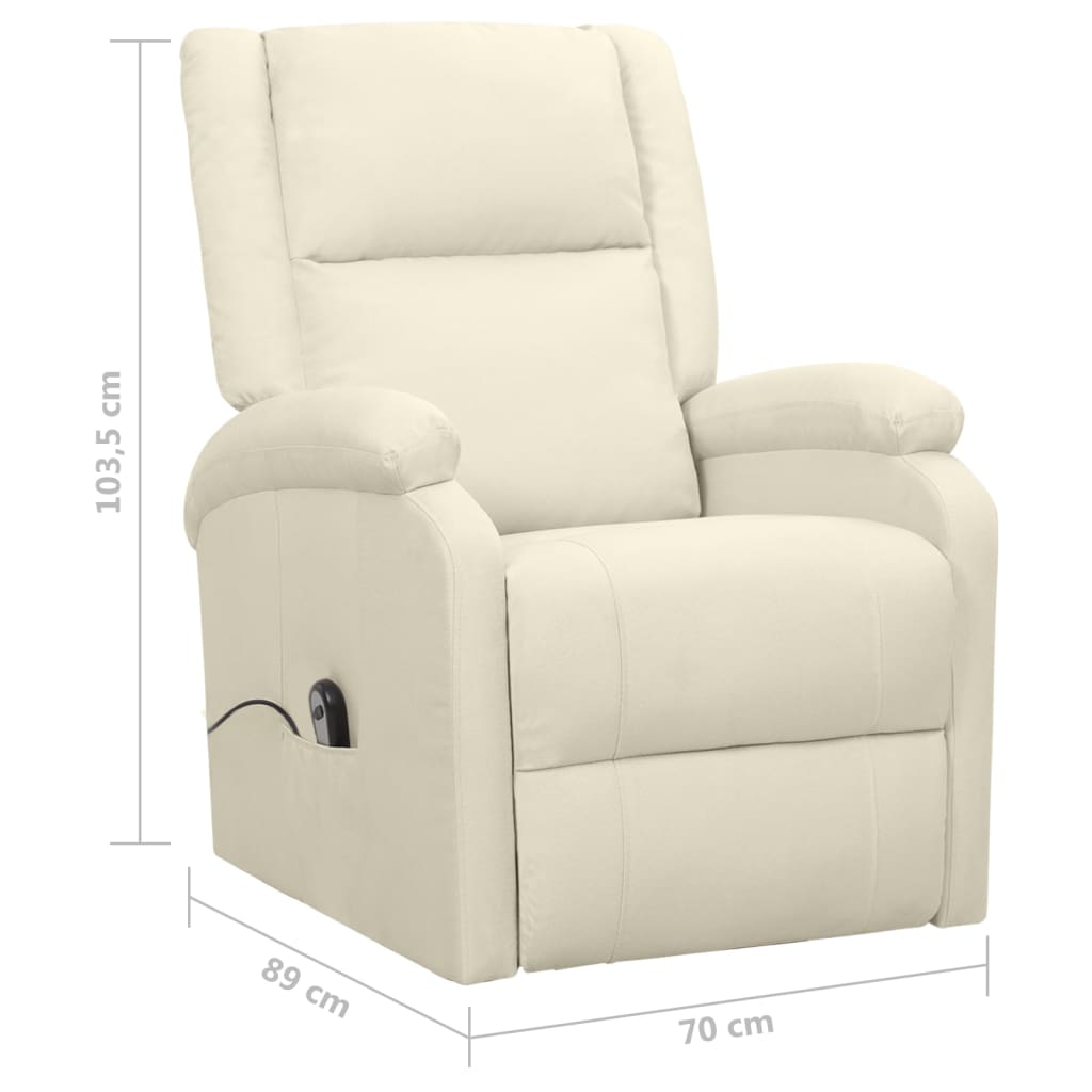 vidaXL Sillón elevable tela crema