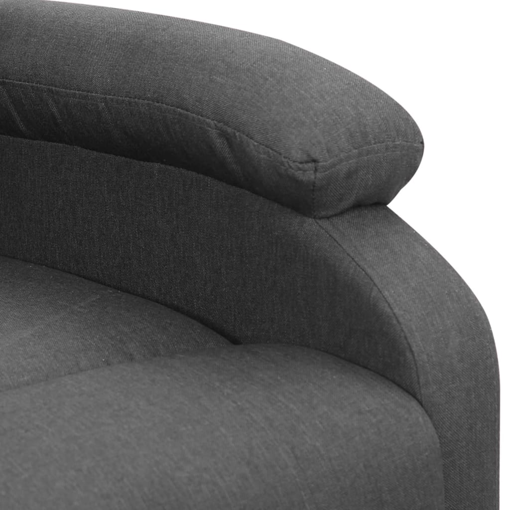 vidaXL Sillón de masaje elevable tela gris oscuro