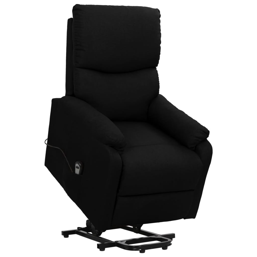 vidaXL Sillón elevable tela negro