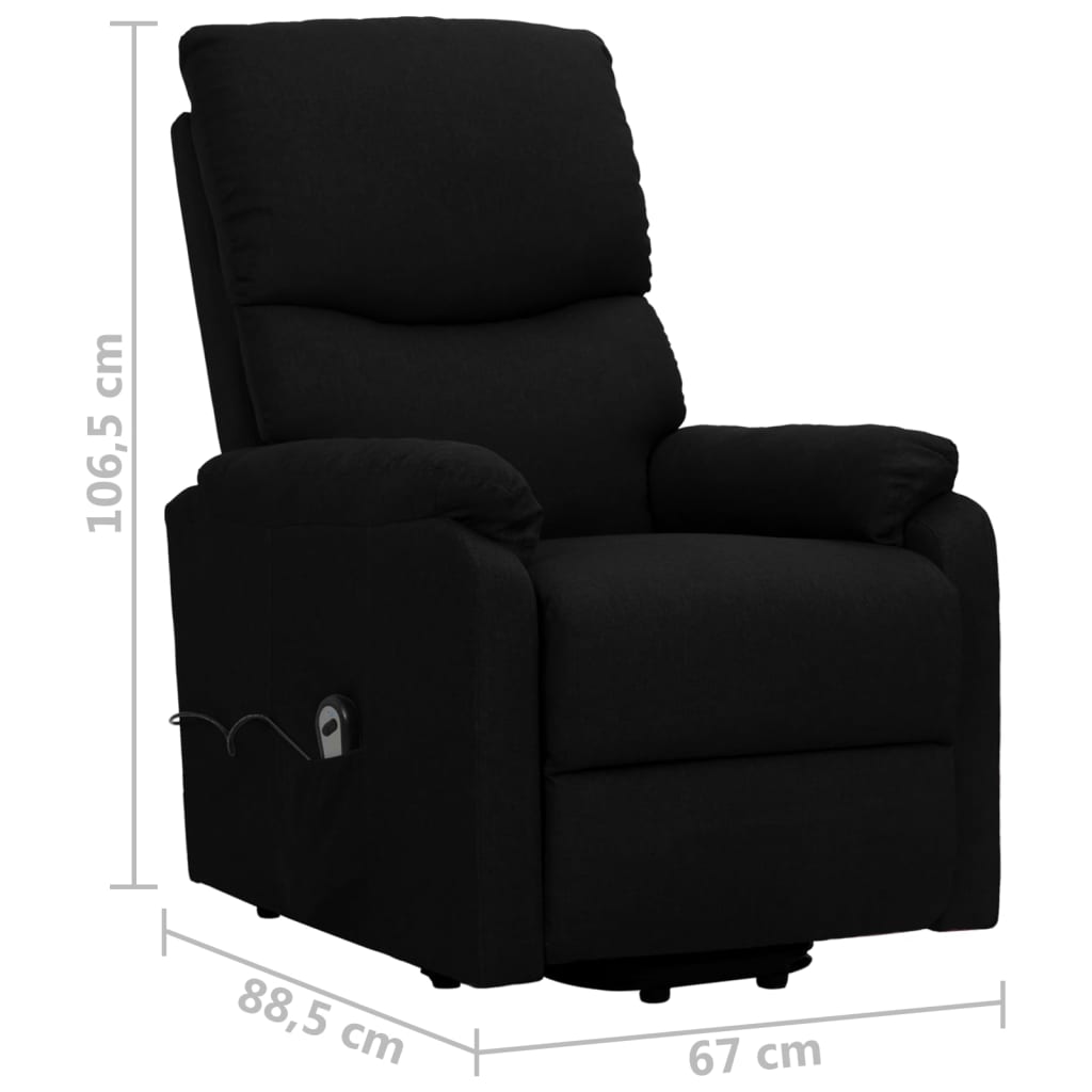 vidaXL Sillón elevable tela negro