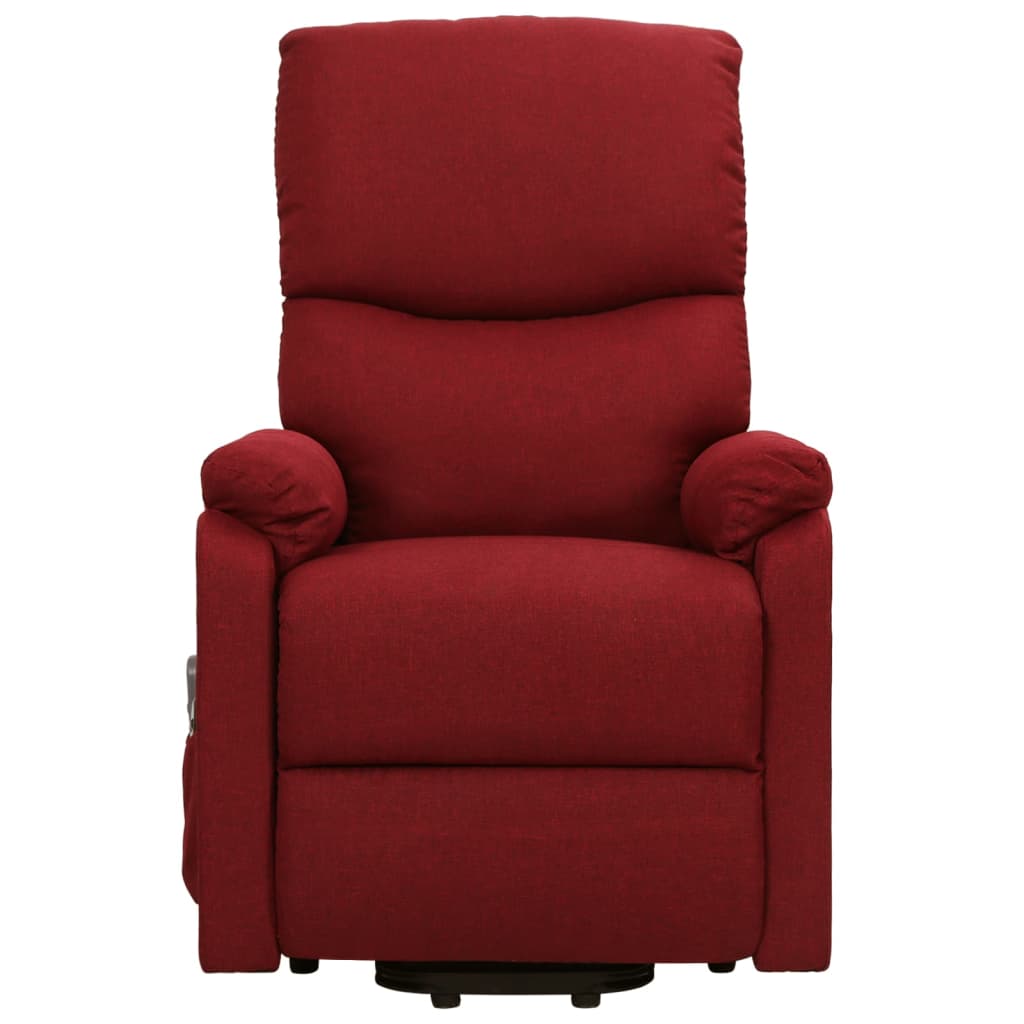 vidaXL Sillón de masaje elevable tela rojo tinto