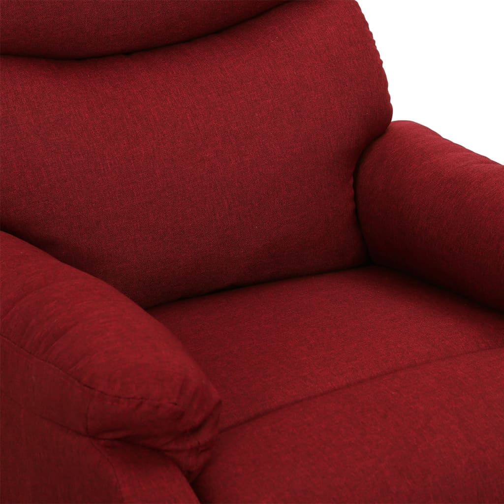 vidaXL Sillón de masaje elevable tela rojo tinto