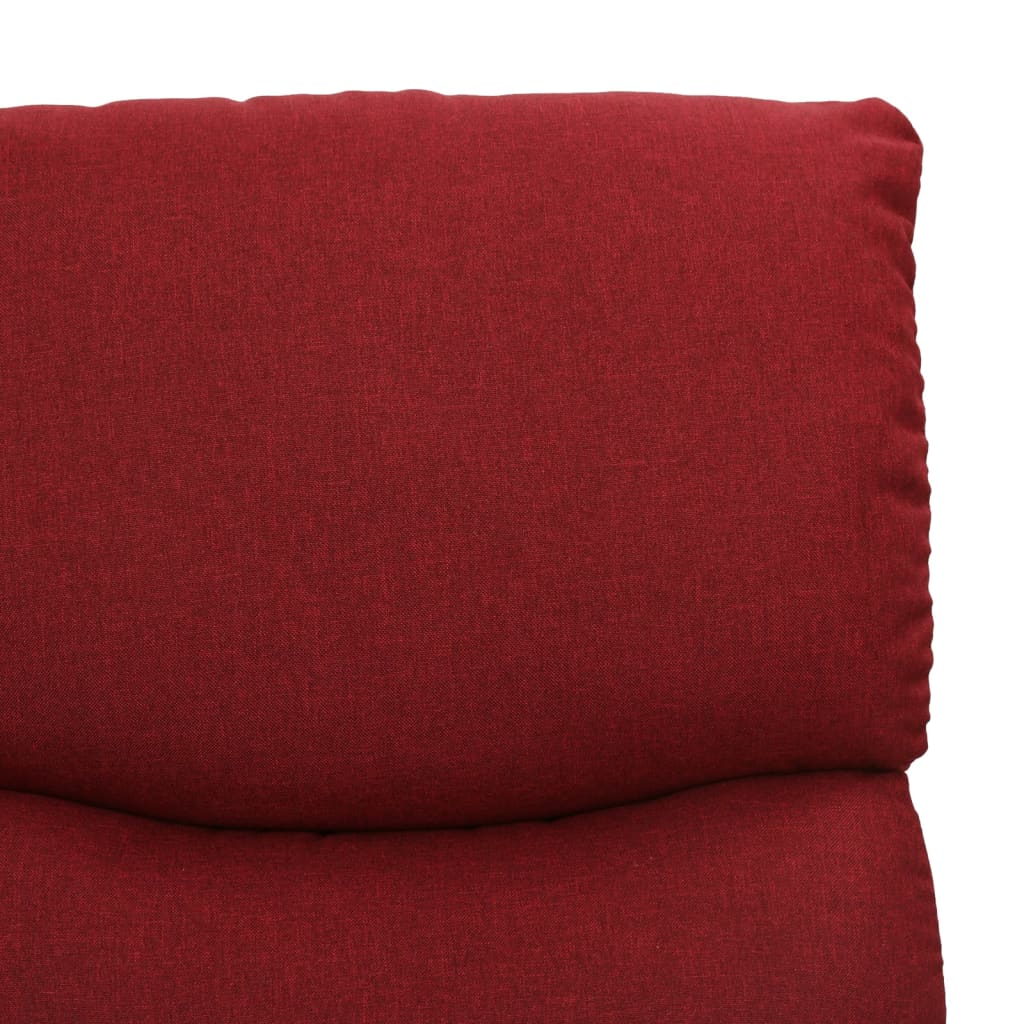 vidaXL Sillón de masaje elevable tela rojo tinto