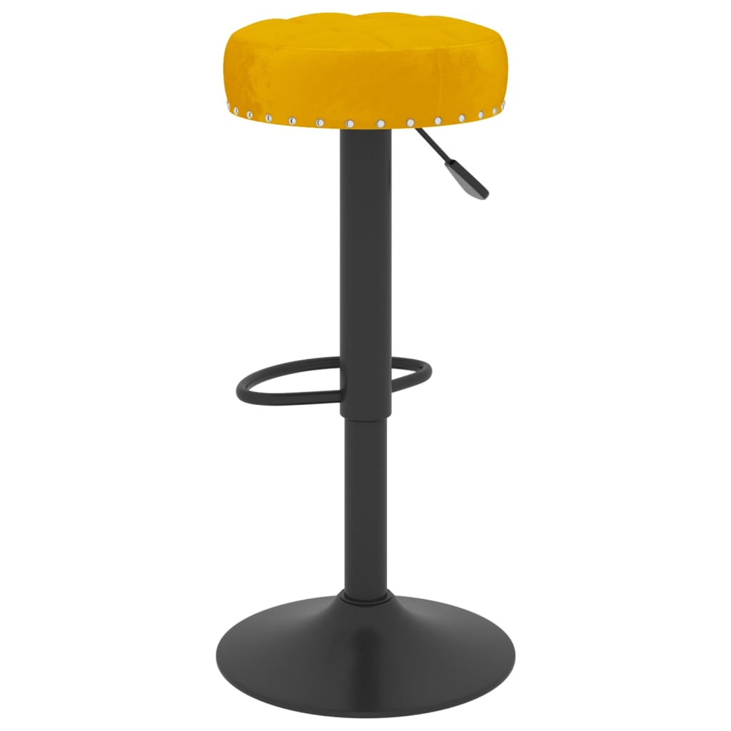 vidaXL Taburetes de cocina 2 unidades terciopelo amarillo mostaza