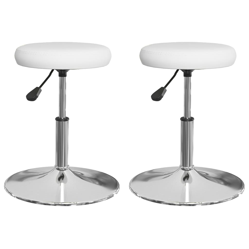 vidaXL Sillas de comedor 2 unidades cuero sintético blanco