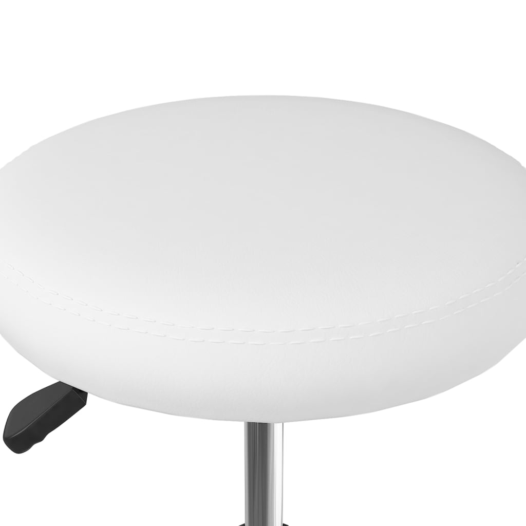 vidaXL Sillas de comedor 2 unidades cuero sintético blanco