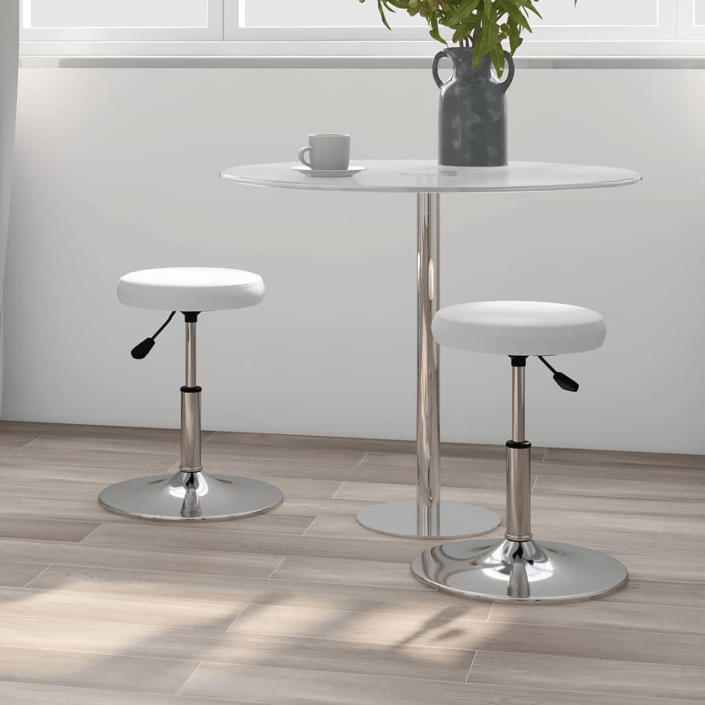 vidaXL Sillas de comedor 2 unidades cuero sintético blanco