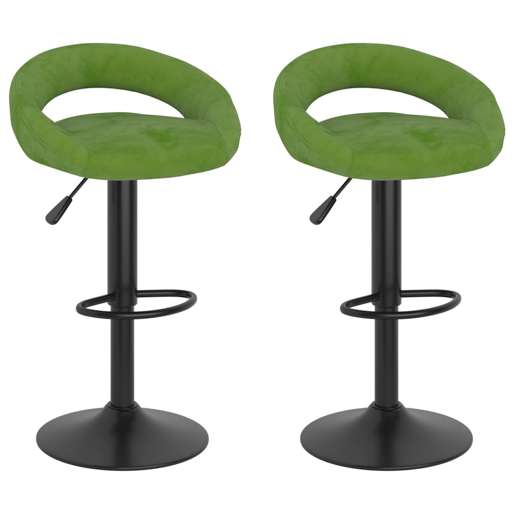 vidaXL Taburetes de cocina 2 uds terciopelo verde claro