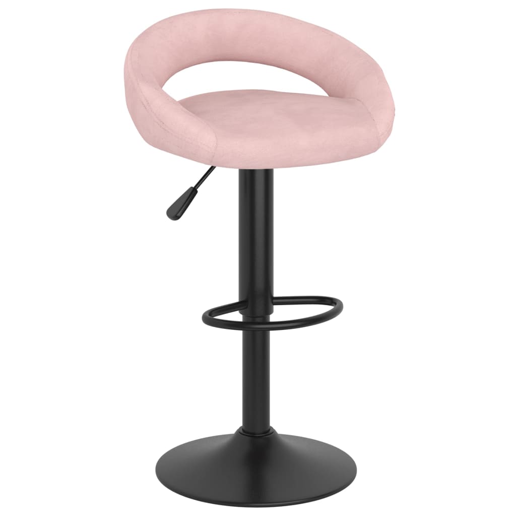 vidaXL Taburetes de cocina 2 unidades terciopelo rosa