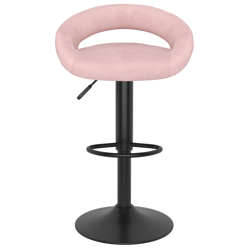 vidaXL Taburetes de cocina 2 unidades terciopelo rosa