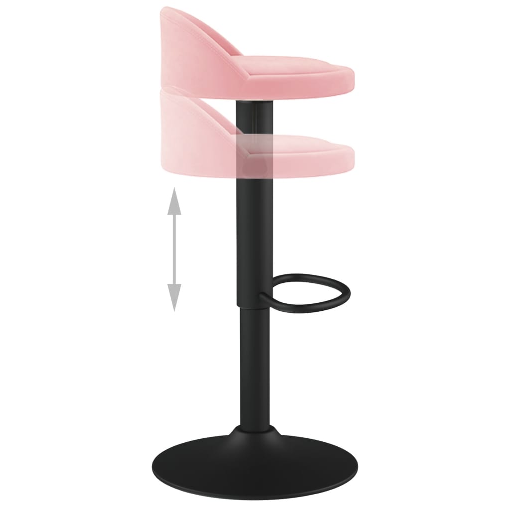 vidaXL Taburetes de cocina 2 unidades terciopelo rosa