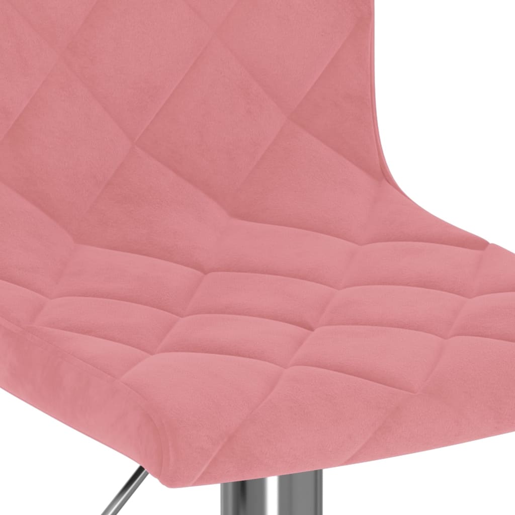 vidaXL Taburetes de cocina 2 unidades terciopelo rosa