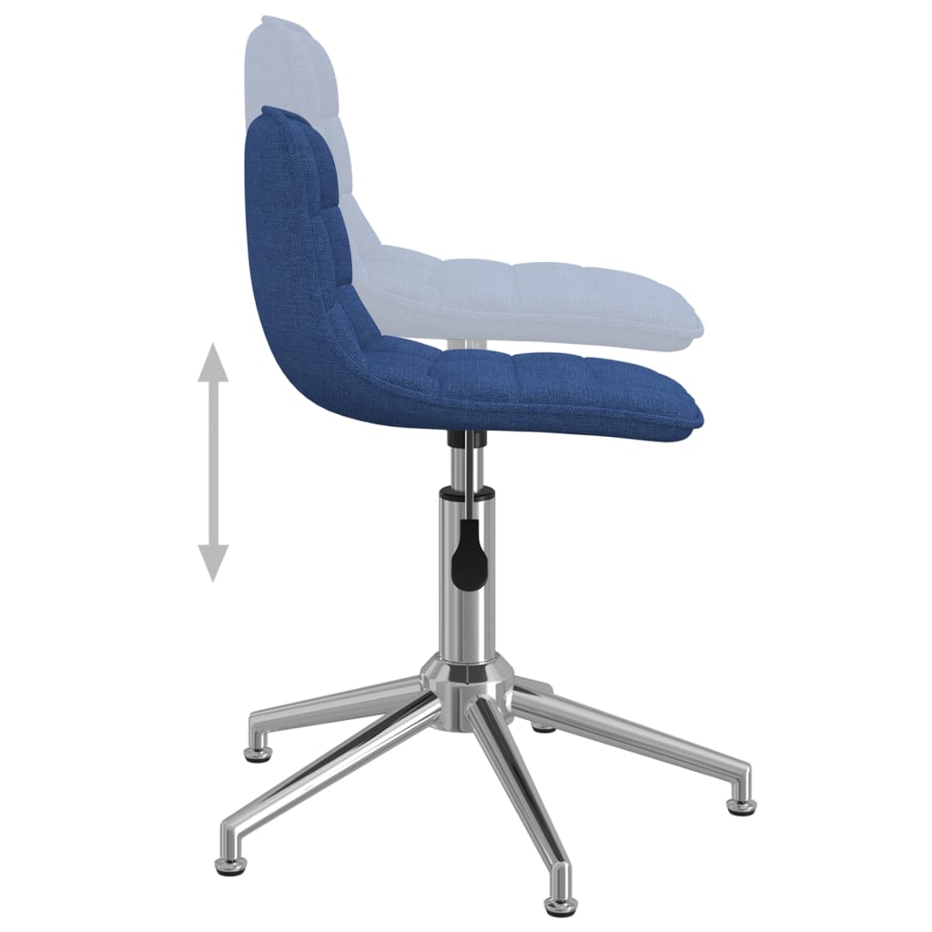 vidaXL Sillas de comedor giratorias 2 unidades tela azul