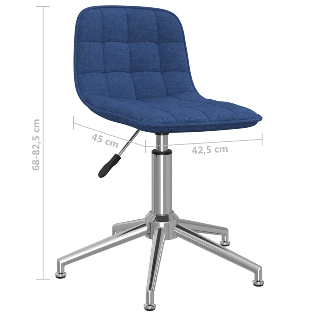 vidaXL Sillas de comedor giratorias 2 unidades tela azul