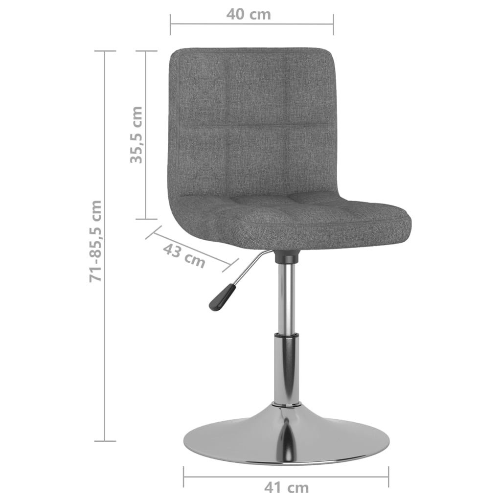 vidaXL Sillas de comedor giratorias 2 unidades tela gris claro